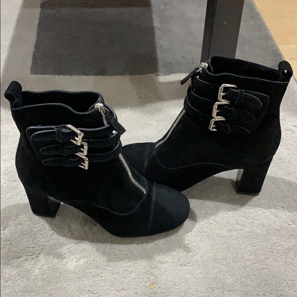 Tabitha Simmons Black Suede Booties - 37 - Picture 4 of 8